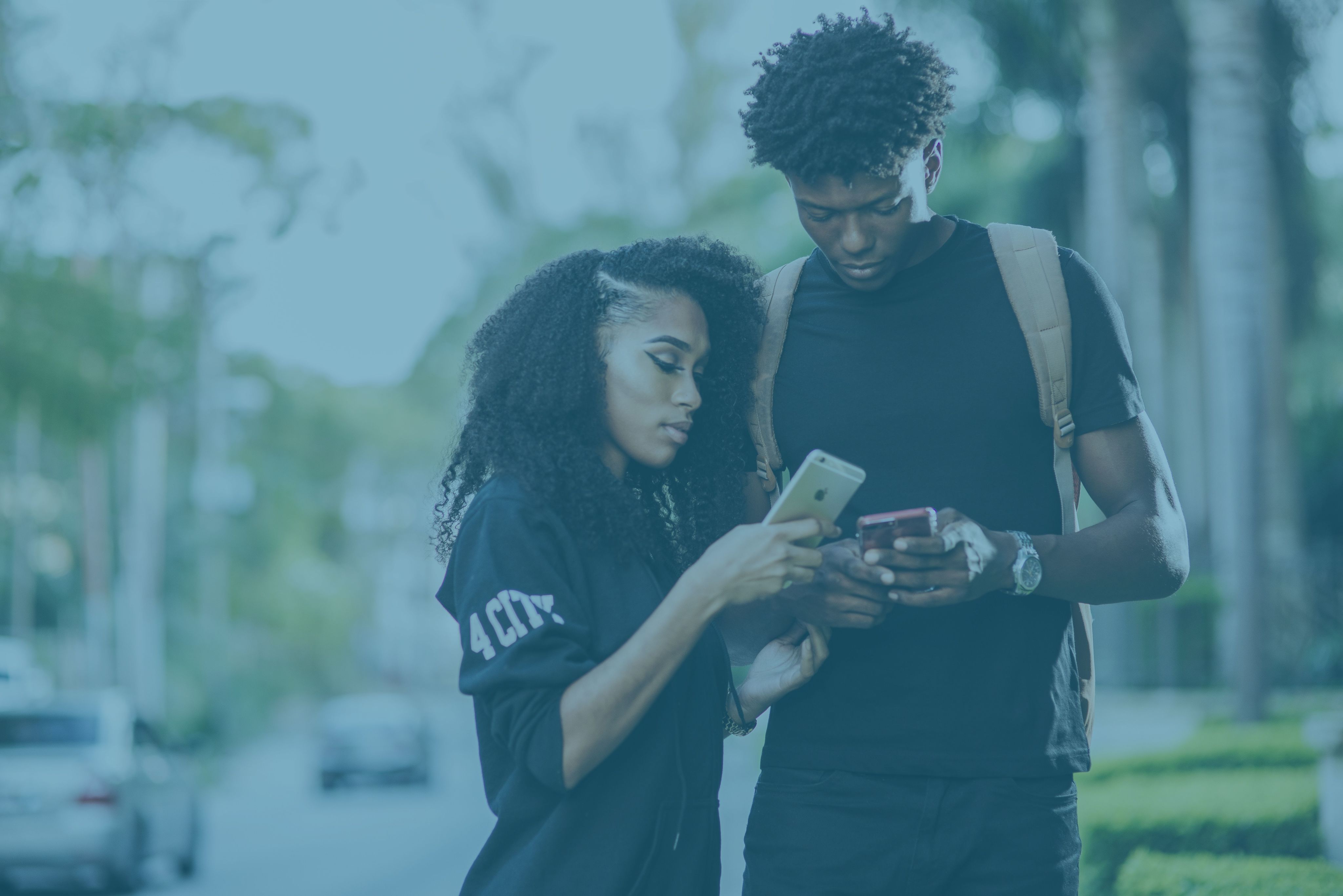 students texting